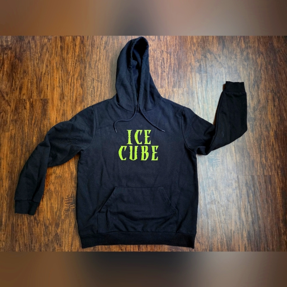 Black Hoodie with Ice Cube Graphic